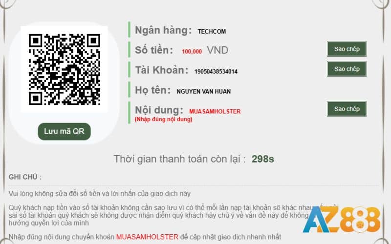 Thực hiện chuyển tiền bằng mã QR hoặc chuyển khoản thủ công Thực hiện chuyển tiền bằng mã QR hoặc chuyển khoản thủ công