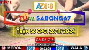 Trận 38 Giải CPC1 29/11/2024 - Gà Anh Tú Đá Gà Sabong67 Không Kịp Thở