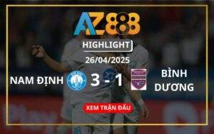 Highlight Nam Định Vs Becamex Bình Dương Ngày 26/04/2025