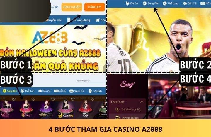Các bước tham gia Casino AZ888