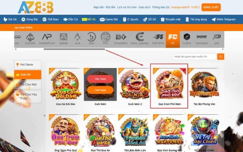 Các bước tham gia trò chơi nổ hũ dạo chơi phố đêm tại AZ888 Các bước tham gia trò chơi nổ hũ dạo chơi phố đêm tại AZ888