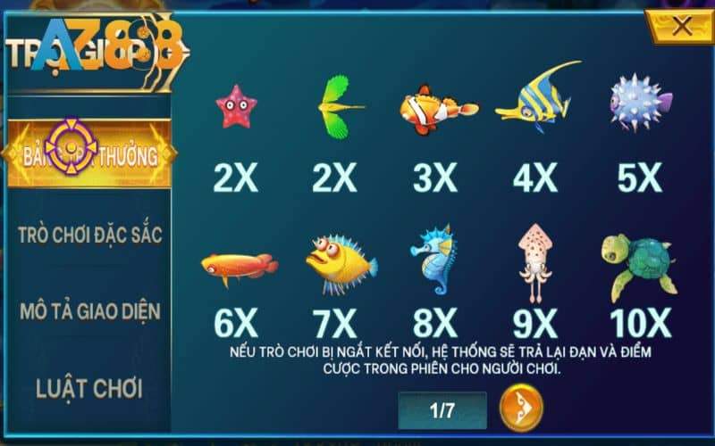 Các mục tiêu cần tiêu diệt trong bắn cá ngũ long