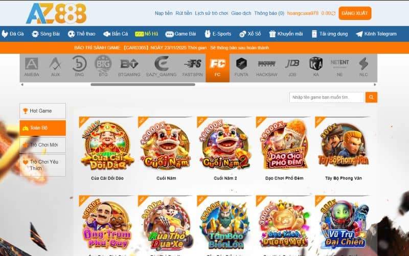 Hướng dẫn các bước tham gia trò chơi nổ hũ của cải dồi dào tại AZ888