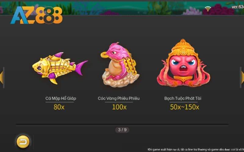 Trò chơi bắn cá phát tài có nhiều sinh vật và tỷ lệ trả thưởng cực hấp dẫn